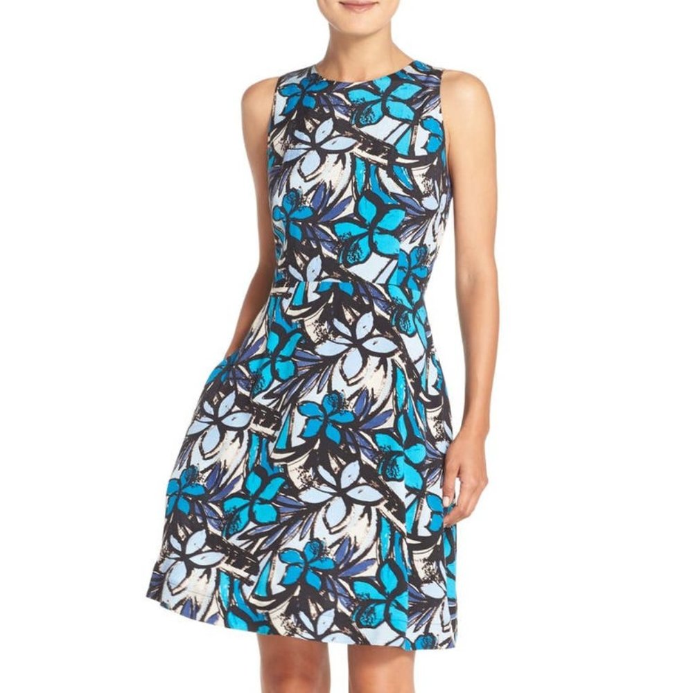 Donna Morgan Print Faille Fit and Flare Dress